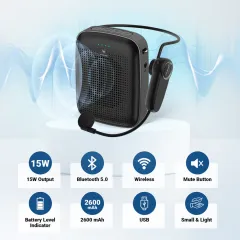 A002 15W Bluetooth Voice Amplifier with Wireless Headset Microphone | WinBridge