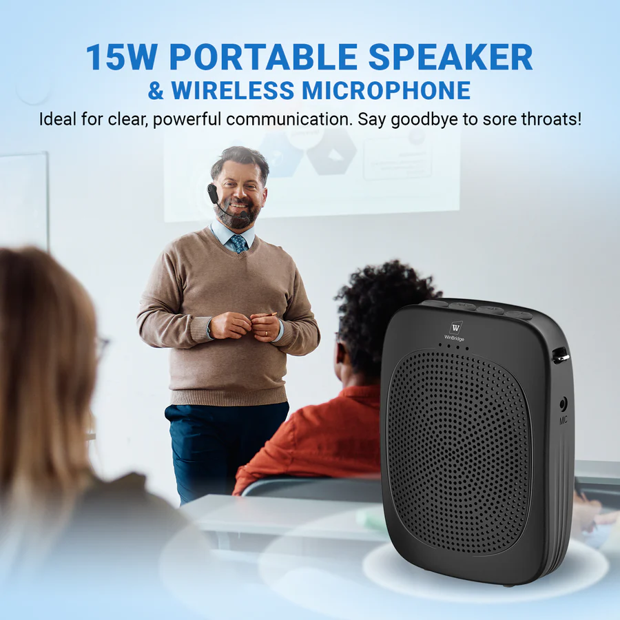 C002 15W Bluetooth Voice Amplifier with Wireless Headset Microphone | WinBridge