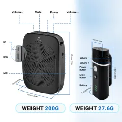 C006 15W Bluetooth Voice Amplifier with Wireless Lavalier Microphone | WinBridge