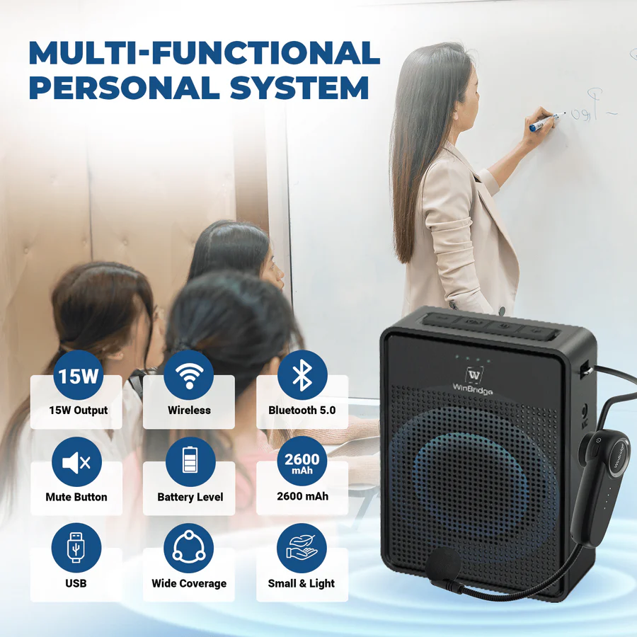 B002 15W Bluetooth Voice Amplifier with Wireless Headset Microphone | WinBridge