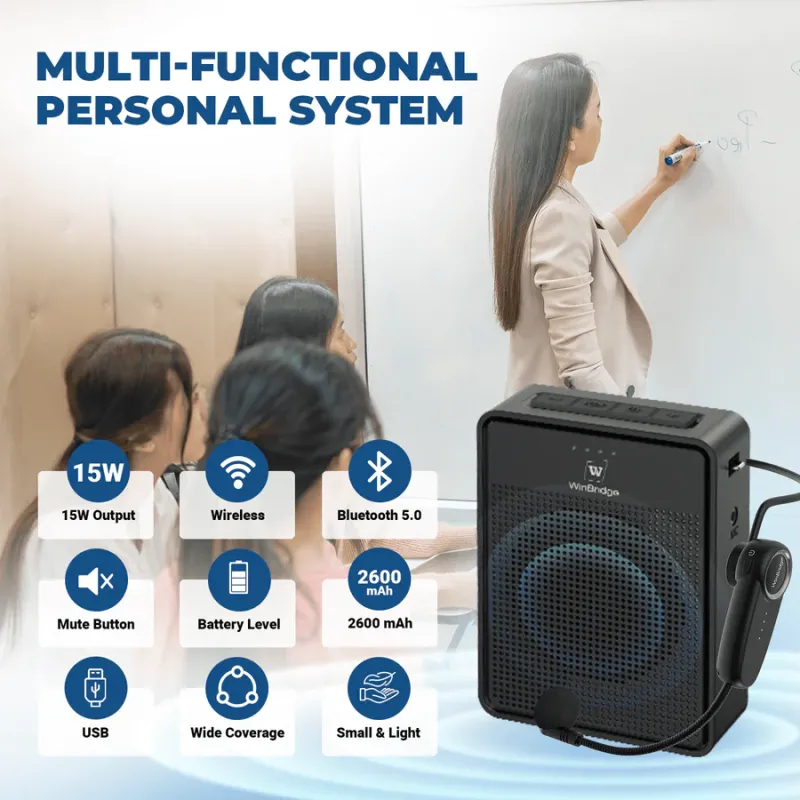 B002 15W Bluetooth Voice Amplifier with Wireless Headset Microphone | WinBridge