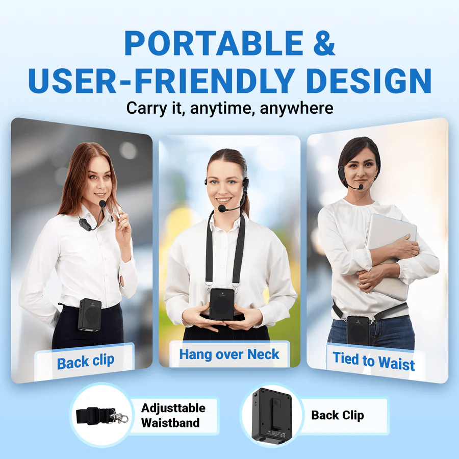 B002 15W Bluetooth Voice Amplifier with Wireless Headset Microphone | WinBridge