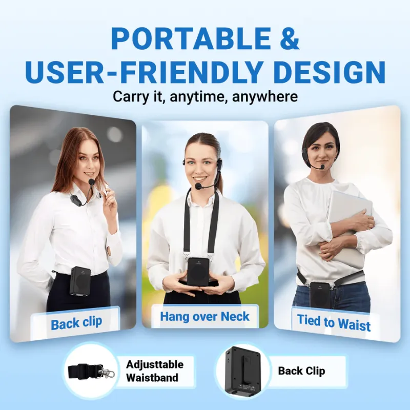 B002 15W Bluetooth Voice Amplifier with Wireless Headset Microphone | WinBridge