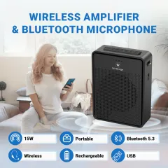 B002 15W Bluetooth Voice Amplifier with Wireless Headset Microphone | WinBridge