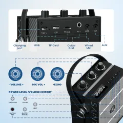 S98 Pro 50W Wireless PA System with Dual Microphones | WinBridge