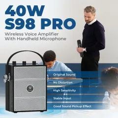 S98 Pro 50W Wireless PA System with Dual Microphones | WinBridge