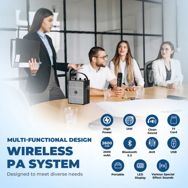 S98 Pro 50W Wireless PA System with Dual Microphones | WinBridge
