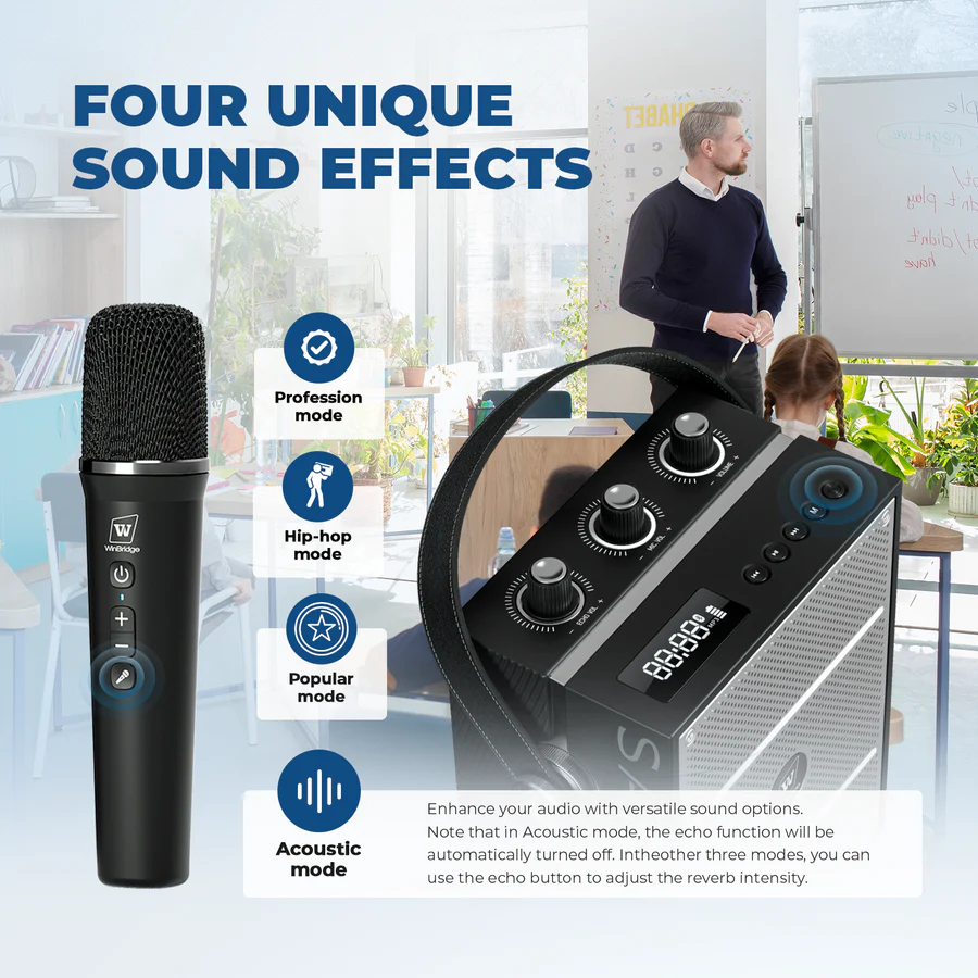 S98 Pro 50W Wireless PA System with Dual Microphones | WinBridge
