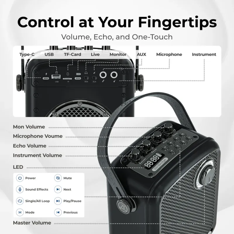 S100 Pro 70W Wireless PA System with Dual Microphones | WinBridge