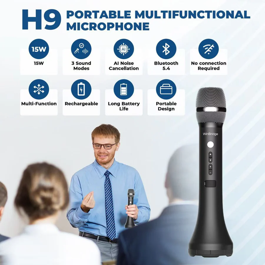 H9 15W Wireless Microphone & Mini PA System | WinBridge