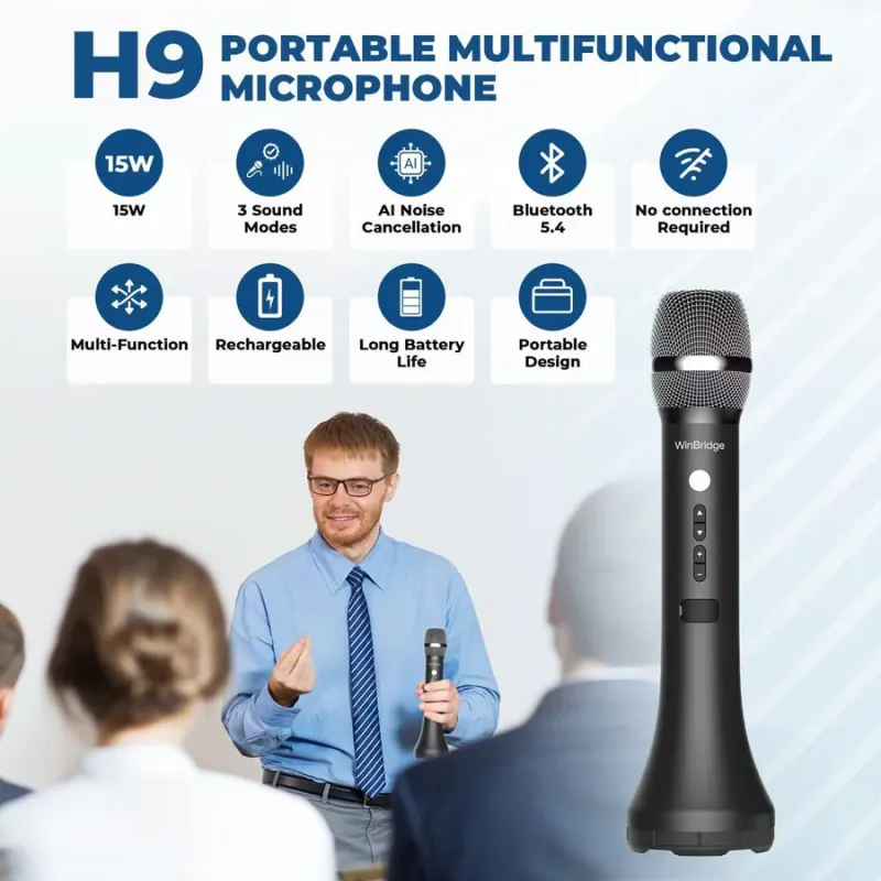 H9 15W Wireless Microphone & Mini PA System | WinBridge