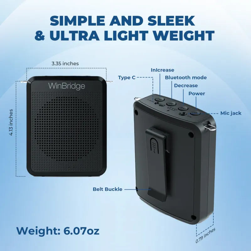WB008U 15W UHF Wireless Voice Amplifier with Bluetooth | WinBridge