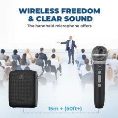 WB009 Wireless Voice Amplifier with Handheld Mic – Portable Bluetooth PA Speaker | WinBridge