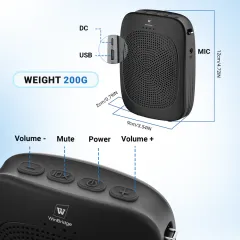 C007 Wireless Voice Amplifier with Earhook Mic – 15W Portable PA System | WinBridge
