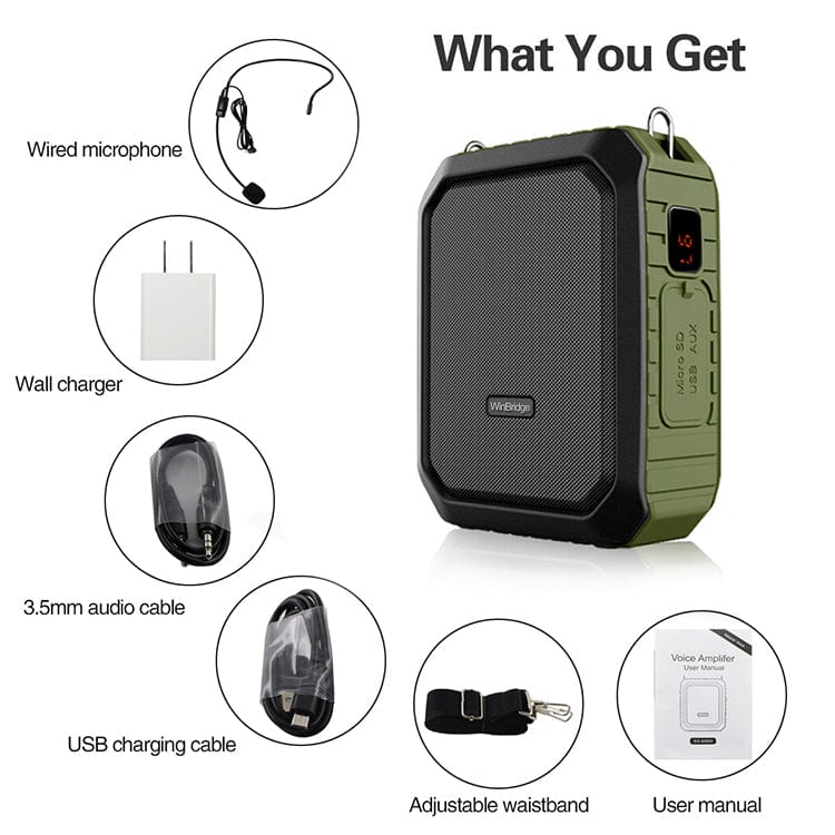 Waterproof Voice Amplifier M800: 18W Portable Outdoor PA System | WinBridge