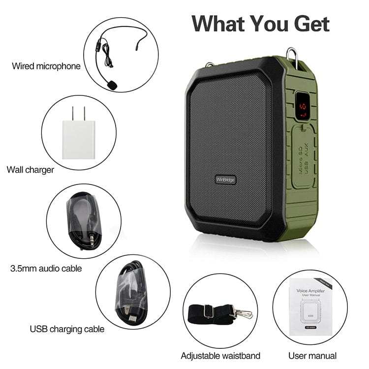 Waterproof Voice Amplifier M800: 18W Portable Outdoor PA System | WinBridge