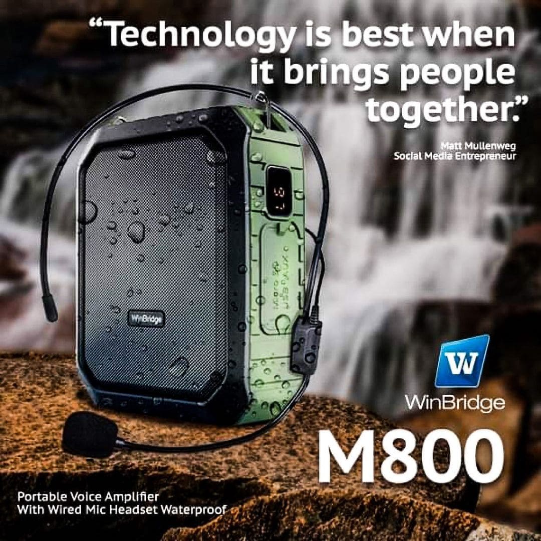 Waterproof Voice Amplifier M800: 18W Portable Outdoor PA System | WinBridge