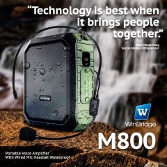 Waterproof Voice Amplifier M800: 18W Portable Outdoor PA System | WinBridge