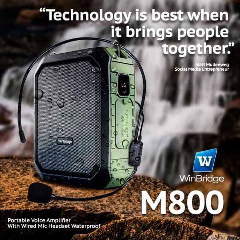 Waterproof Voice Amplifier M800: 18W Portable Outdoor PA System | WinBridge
