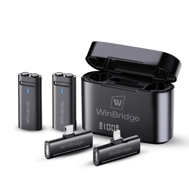 M31 2.4G Wireless Lavalier Microphone with ANC – HD Clip-On Mic for Vlog & Live Streaming | WinBridge