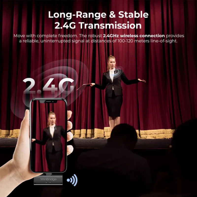 M31 2.4G Wireless Lavalier Microphone with ANC – HD Clip-On Mic for Vlog & Live Streaming | WinBridge