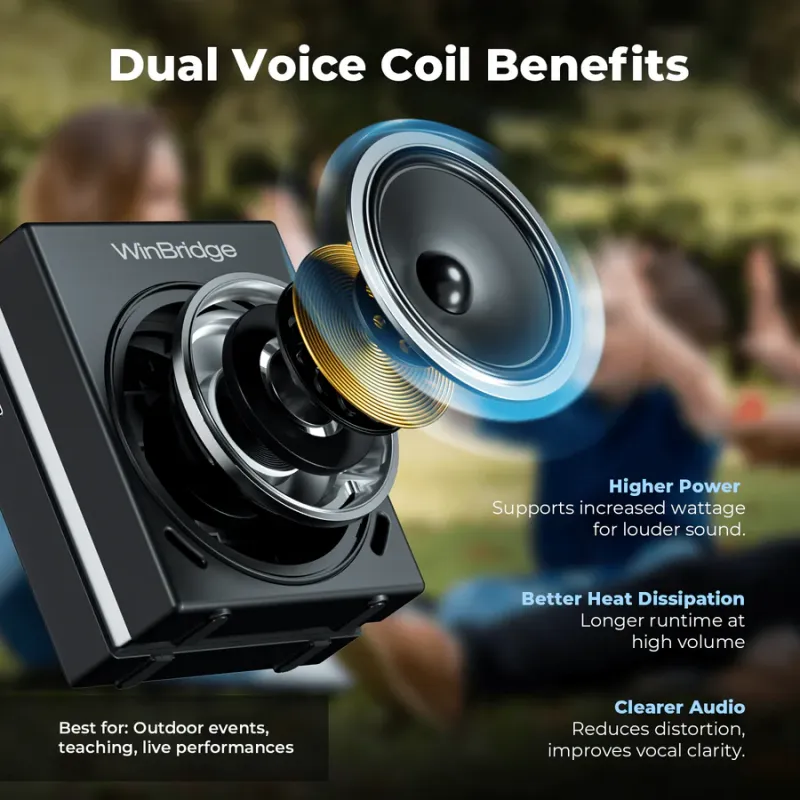 S90 30W Dual Mic Portable PA System – Wireless Voice Amplifier & Bluetooth Speaker | WinBridge