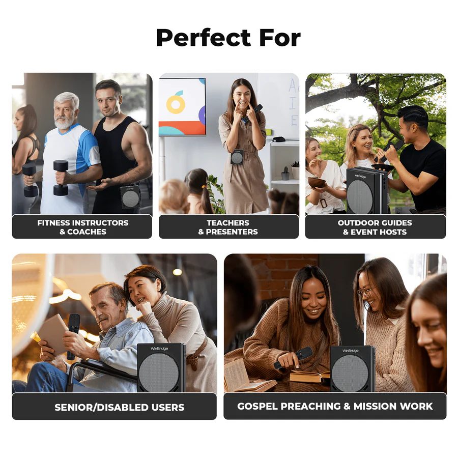 S90 30W Dual Mic Portable PA System – Wireless Voice Amplifier & Bluetooth Speaker | WinBridge