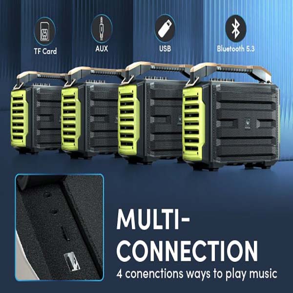 K600 200W Portable Bluetooth Party Speaker with Dual Wireless Microphones – Professional PA & Karaoke System for Events, Outdoor & Home | WinBridge
