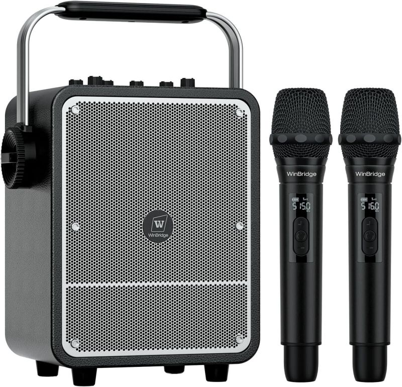 S200 150W Portable Bluetooth Karaoke PA System with Dual Wireless Microphones – Party & Event Speaker for Indoor and Outdoor Use | WinBridge