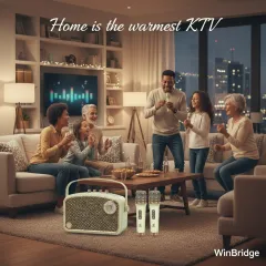L200 70W Portable Bluetooth Karaoke Speaker with 2 UHF Wireless Microphones – Retro PA System for Home, Teaching & Events | WinBridge