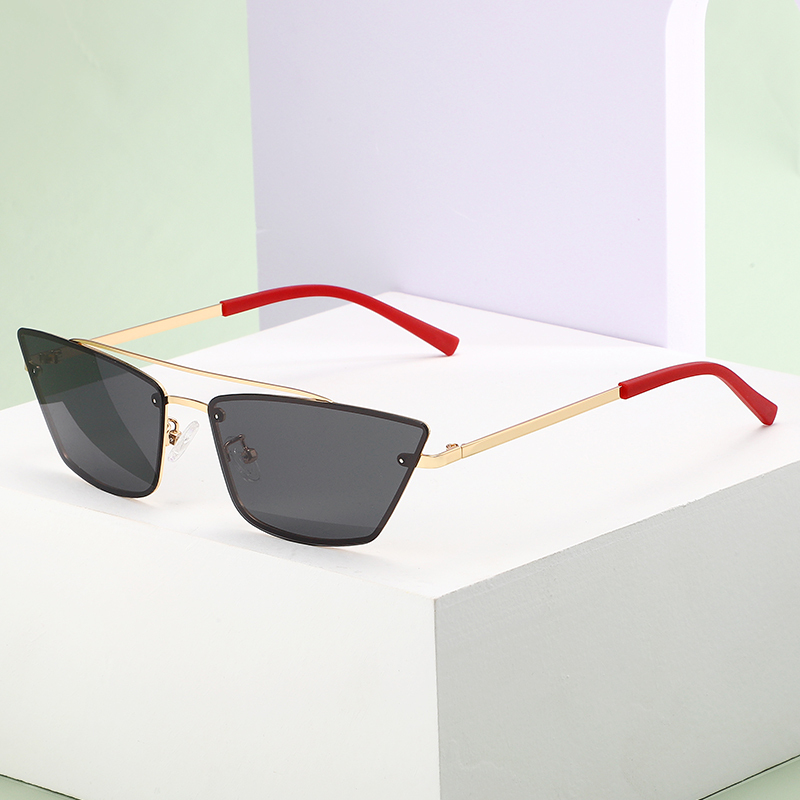 Wholesale high quality small rectangle metal frame vintage designer sunglasses 2022
