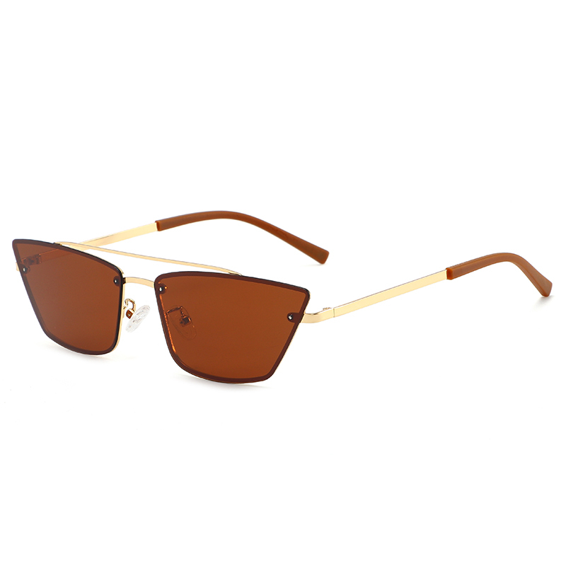 Wholesale high quality small rectangle metal frame vintage designer sunglasses 2022