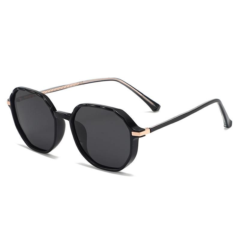 Newest products TR90 classic retro steampunk women glasses round decoration polarized sunglasses