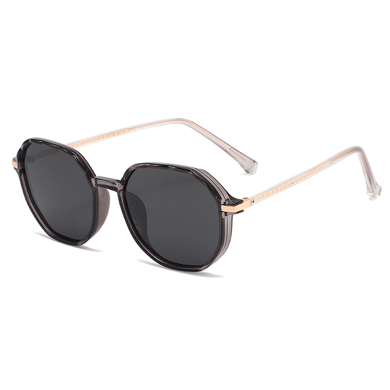 Newest products TR90 classic retro steampunk women glasses round decoration polarized sunglasses