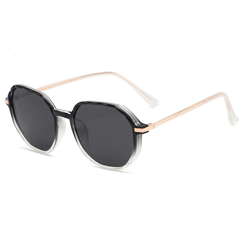 Newest products TR90 classic retro steampunk women glasses round decoration polarized sunglasses