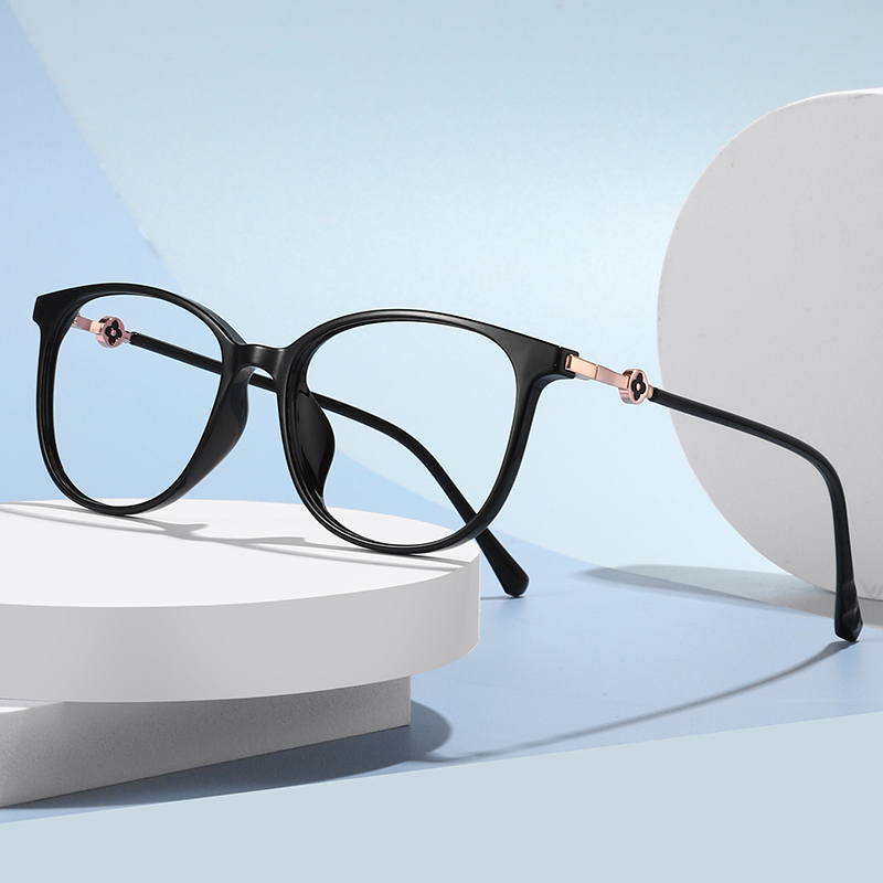 Hot selling anti blue light glasses for reading computer high quality luxury ladies cat eye frame flat mirror