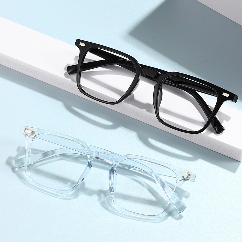 2022 hot selling big square frame glasses photochromic lens anti blue light glasses