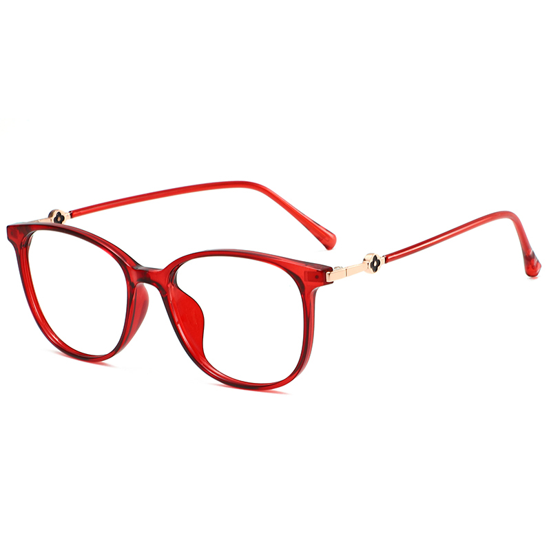 Hot selling anti blue light glasses for reading computer high quality luxury ladies cat eye frame flat mirror