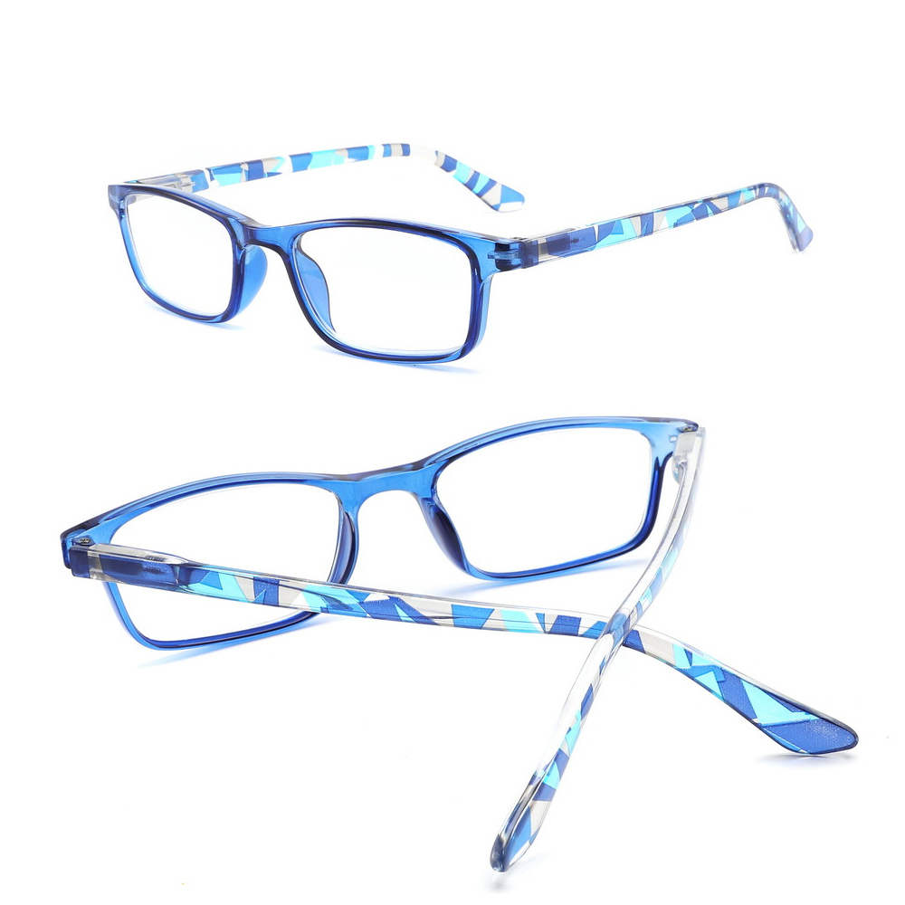 High Quality Cheap Vintage Cool Stylish  Full Frame Square Anti Blue Light Progressive Fashion Reading Glasses Woman