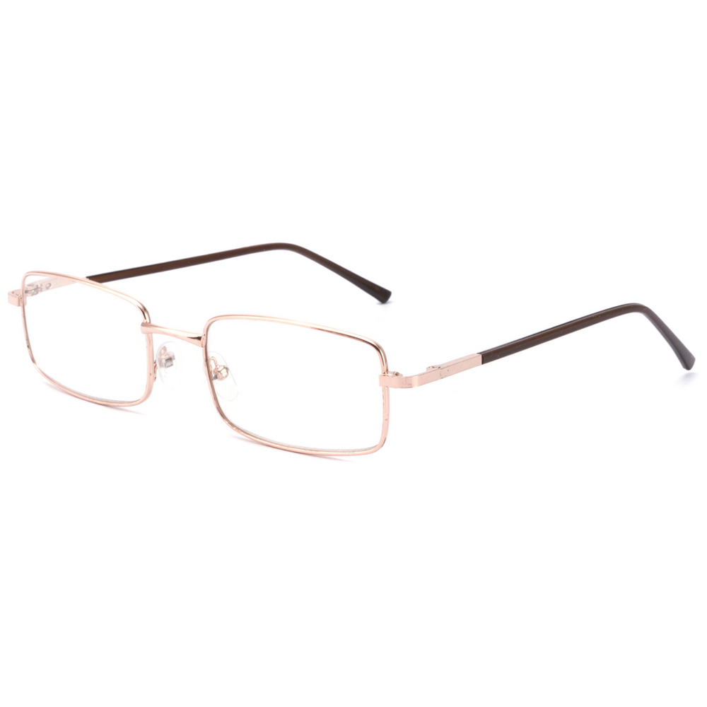 Fashionable high quality classic half-frame square clear reading glasses with spring hinge