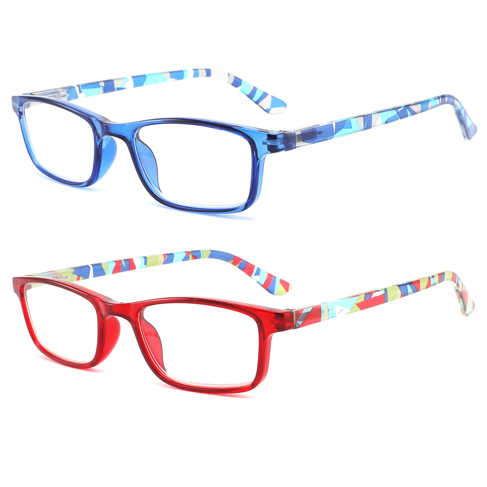 High Quality Cheap Vintage Cool Stylish  Full Frame Square Anti Blue Light Progressive Fashion Reading Glasses Woman