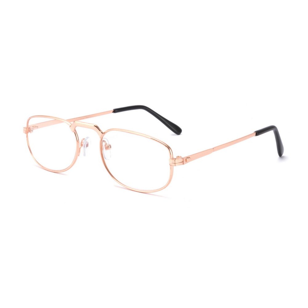 Hot selling  flat mirror sliver frame square reading glasses fashion luxury