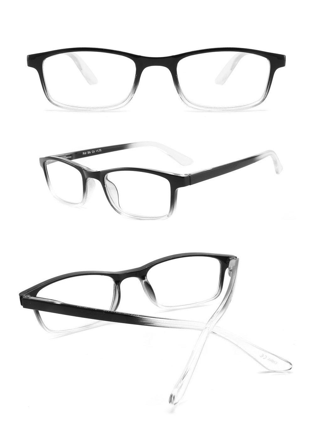 High Quality Cheap Vintage Cool Stylish  Full Frame Square Anti Blue Light Progressive Fashion Reading Glasses Woman