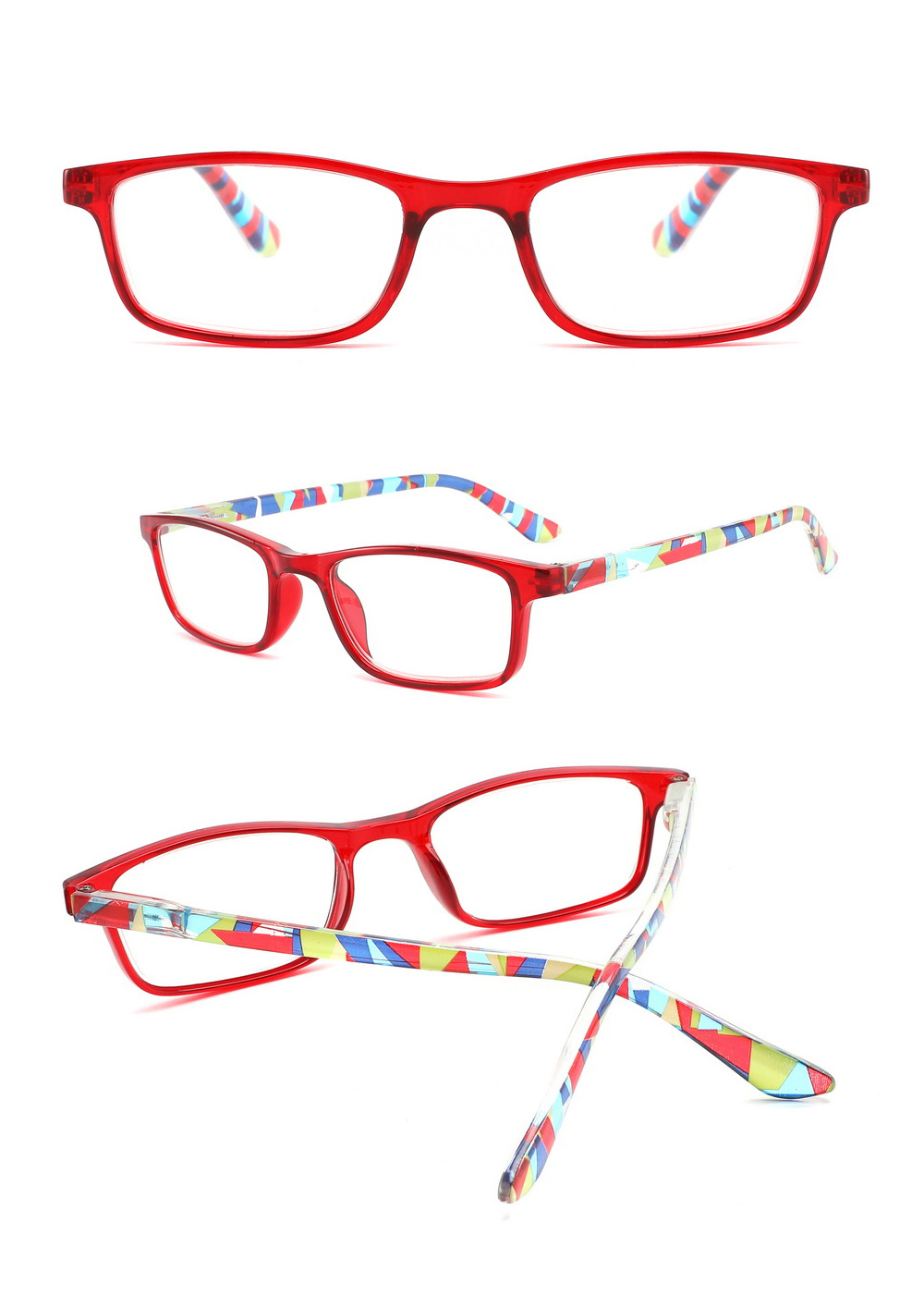 High Quality Cheap Vintage Cool Stylish  Full Frame Square Anti Blue Light Progressive Fashion Reading Glasses Woman