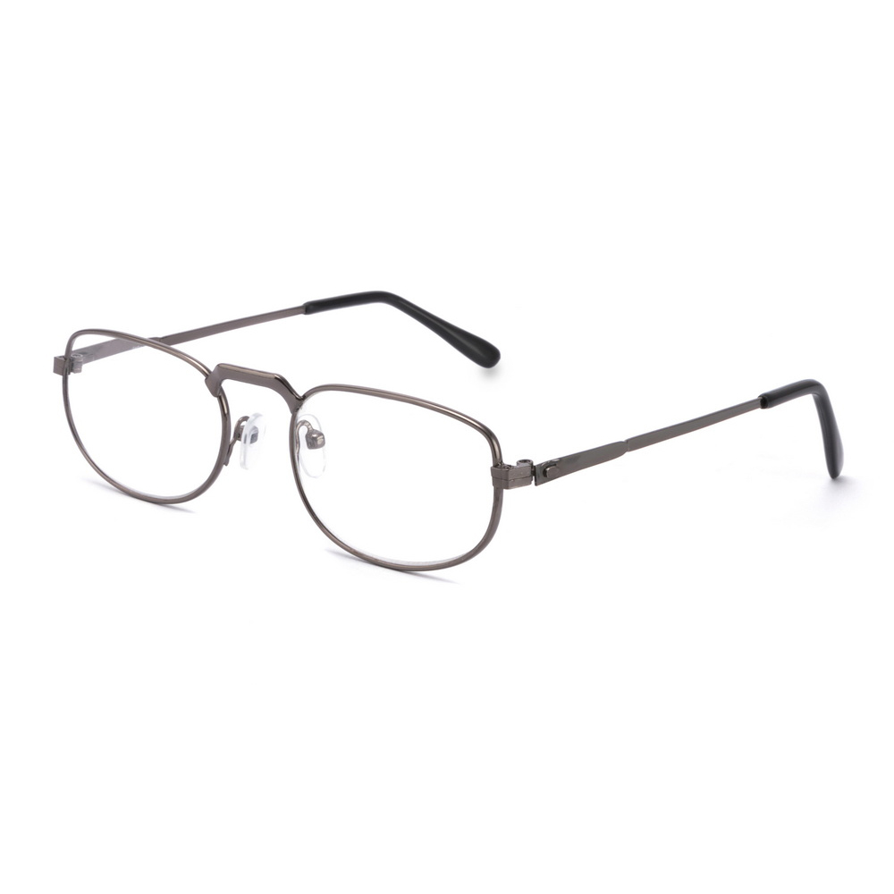 Hot selling  flat mirror sliver frame square reading glasses fashion luxury