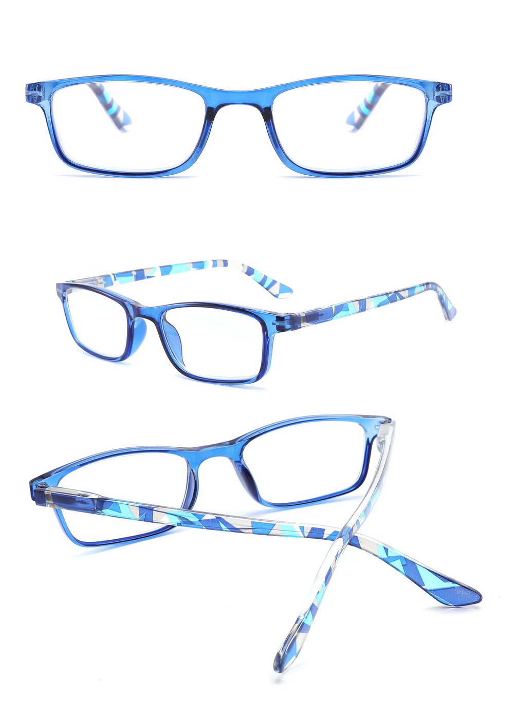 High Quality Cheap Vintage Cool Stylish  Full Frame Square Anti Blue Light Progressive Fashion Reading Glasses Woman
