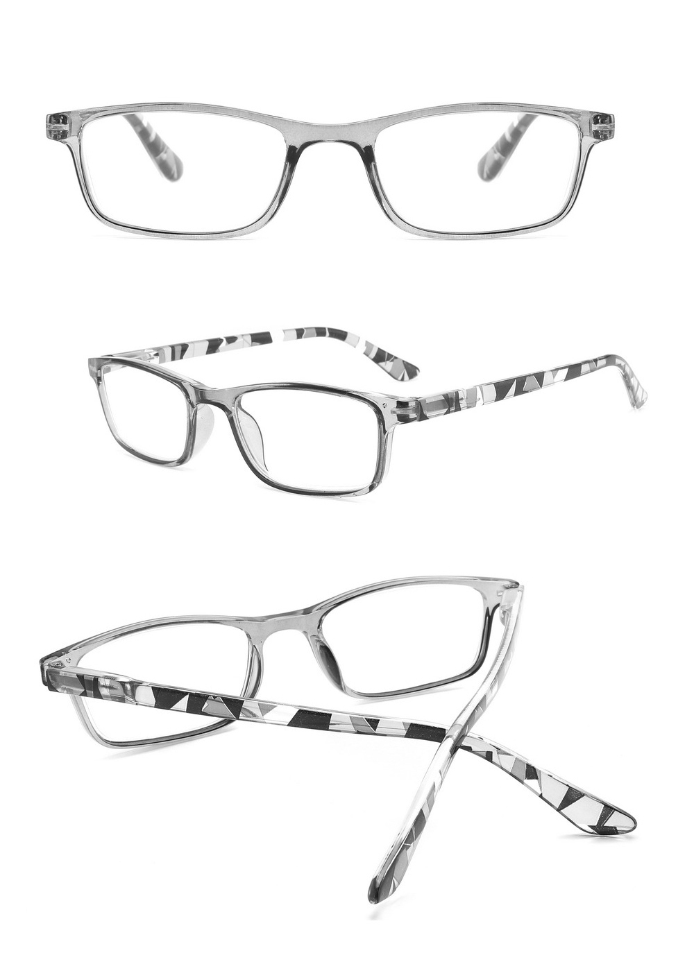High Quality Cheap Vintage Cool Stylish  Full Frame Square Anti Blue Light Progressive Fashion Reading Glasses Woman