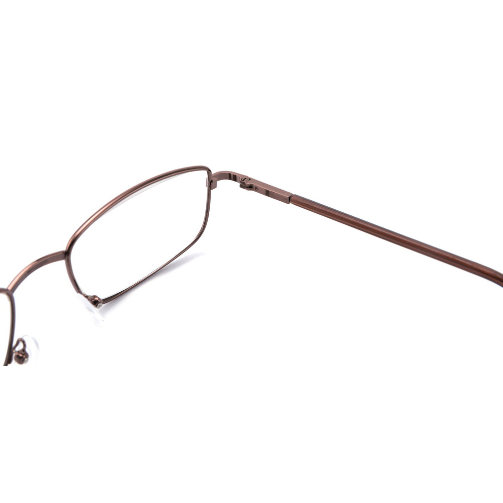 Factory direct hot selling rectangle stainless frame spring hinge reading glasses
