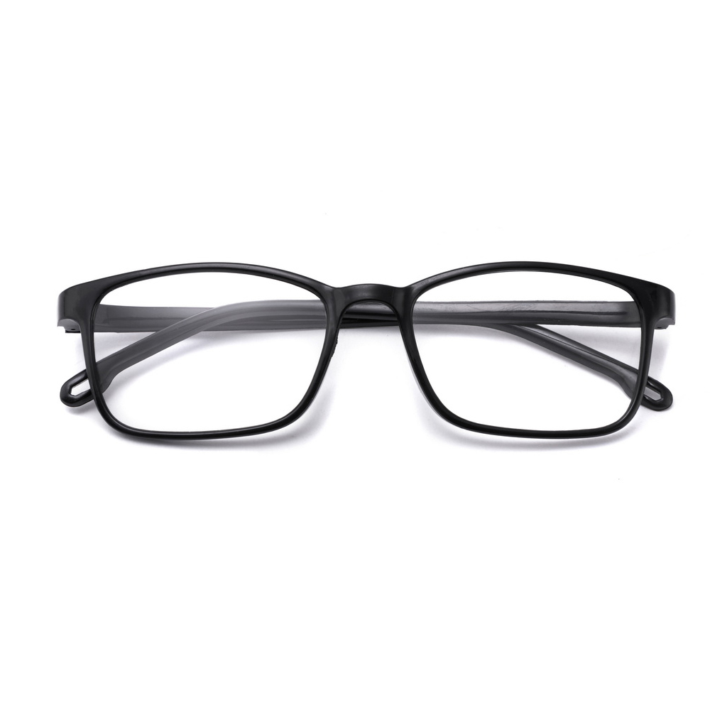 Ultra light fashion black square unisex stainless metal frame reading glasses