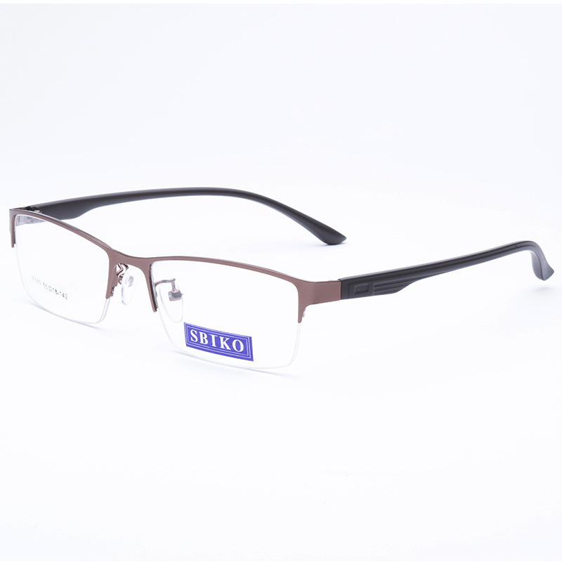 Half frame ultralight business classical mens frames optical glasses wide frame branded